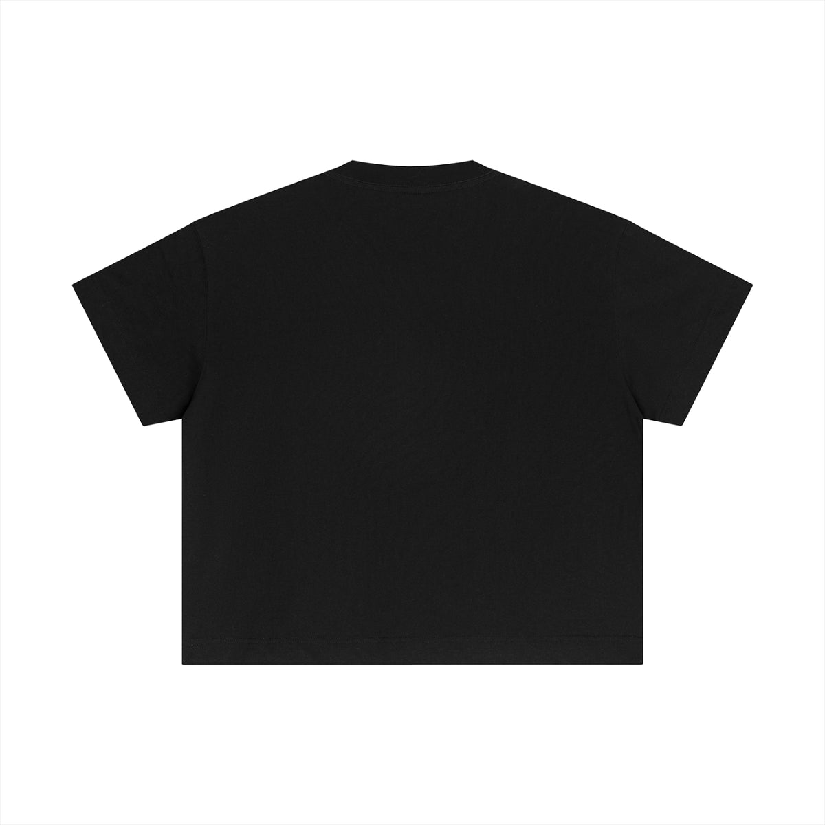 Black t-shirt on a white background
